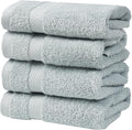 SOFE H&L | Olea Luxury Turkish Cotton Bath Towels Set of 4 : 4 Wash Cloths Light Blue | Premium, Soft, Durable, Absorbent | Turkish Washcloths for Face