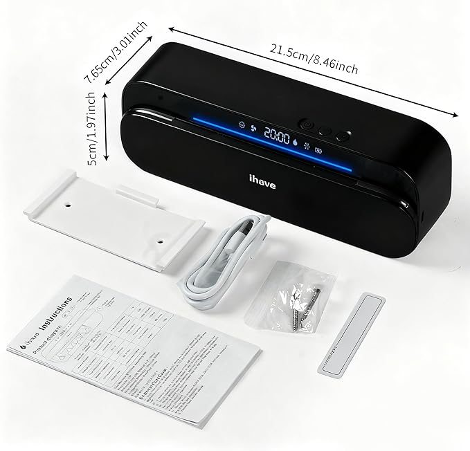 iHave Toothbrush Sanitizer and Holder, UV Toothbrush Holders for Bathrooms with 100M Negative Ions for 360° Disinfection, Mold Control & Odor Neutralization, 5-Slot Turbofan Drying Toothbrush Holder