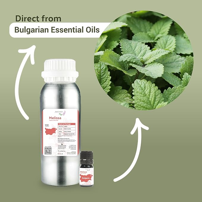 Melissa Essential Oil - Direct from Bulgarian Essential Oils in Bulgaria - Pure Essential Oil for Diffusers and Aromatherapy | 100% Pure Therapeutic Grade (2LBS)
