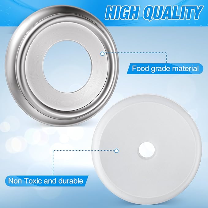 Dreyoo Metal Tub Spout Cover Ring, Bathtub Spout Trim Plate Ring with 1 Pcs Foam Gasket, 1-1/2 Inch ID and 3-5/8 Inch OD(Brushed Nickel)