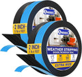 Weather Stripping 32.8FT(L) x 2in(W) Door Draft Stopper Silicone Seal Strip for House and Glass Shower, Door Sweep for Collision and Gaps of Doors and Windows, Weatherproof Soundproof (Black)