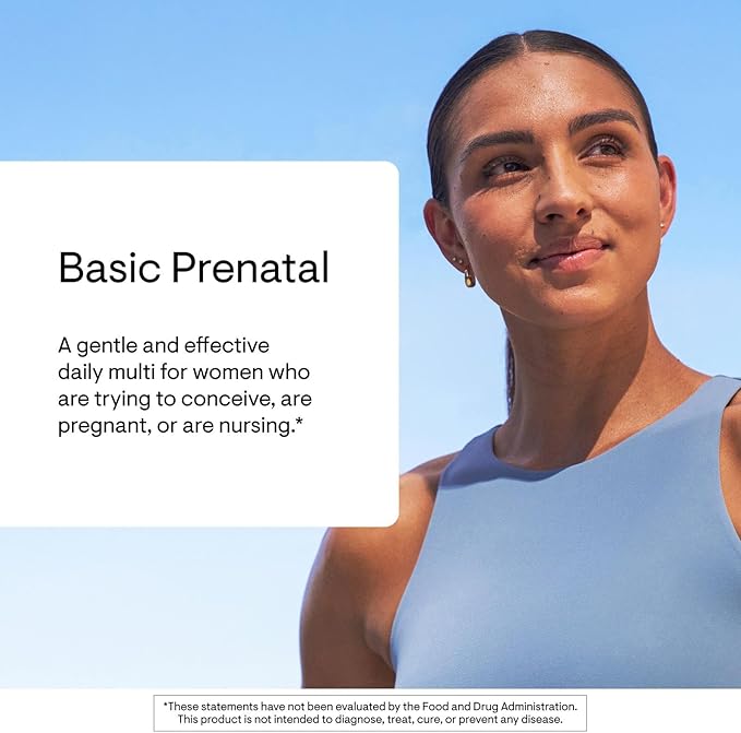 THORNE - Basic Prenatal - Well-Researched Folate Multi for Pregnant and Nursing Women Includes 18 Vitamins and Minerals, Plus Choline - Gluten, Dairy & Soy-Free - 90 Capsules - 30 Servings
