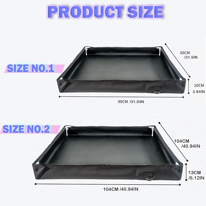 Portable Shower Pan, Foldable Outdoor Shower Floor with Drain & Storage Bag, RV Shower Pan Camping Shower Base for Outdoor, Indoor, Camping, Beach, Pet Bath