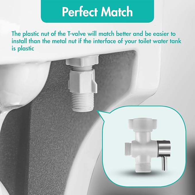 BARROCK Handheld Bidet Sprayer for Toilet, Stainless Steel Metal Made Baby Cloth Diaper Spraying Kit, Bathroom Toilet Bidet Attachment Set for Bathing Pets and Feminine Hygiene, Chrome and White