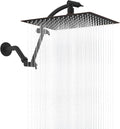 Hibbent All Metal cUPC Certified Rain Shower Head, 12'' High Pressure Rainfall Showerhead with 16" Shower Head Extension Arm, Brass Adjustable Shower Arm Extender, fixed Showerheads, Oil Rubbed Bronze