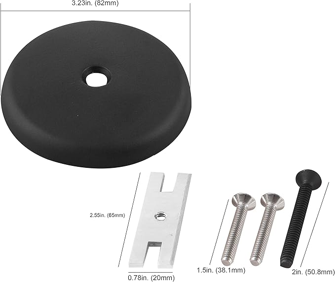Single Hole Bathtub Drain Overflow Plate with One Matching Screws, Easy to Install, Matte Black