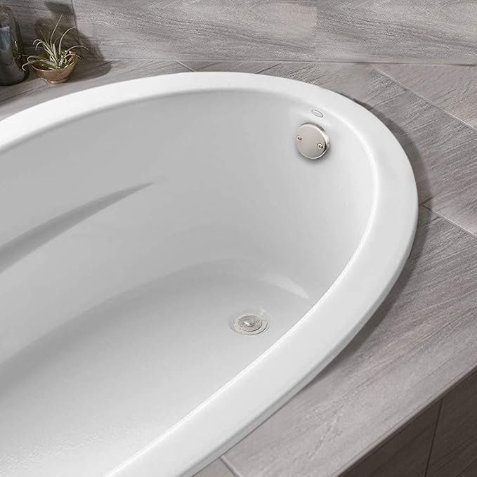 Artiwell Lift & Turn Tub Trim Set with Two-Hole Overflow Faceplate, All Brass Bathtub Conversion Kit Assembly with 2-Hole Overflow Face Plate and Universal Fine/Coarse Thread (Brushed Nickel)