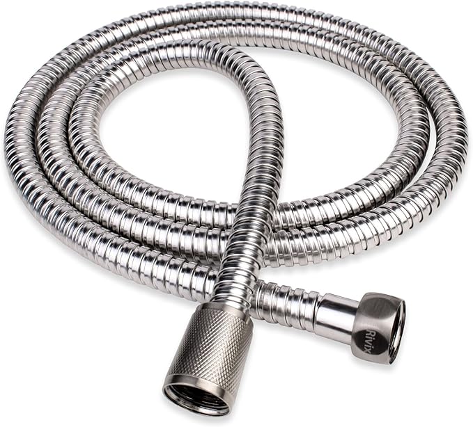 Shower Hose, Extra-Long Stainless Steel Handheld Shower Head Hose with Stainless Steel Insert and Nut,Brushed Nickel Finish (Silver, 118 Inches)