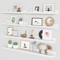 Axeman Picture Ledge Shelf, Floating Shelves for Wall Decor Storage Set of 6, 36 inch Floating Wall Mounted Shelves, Shelves with Lip for Living Room, Bedroom, Nursery, Bathroom, Kitchen, White
