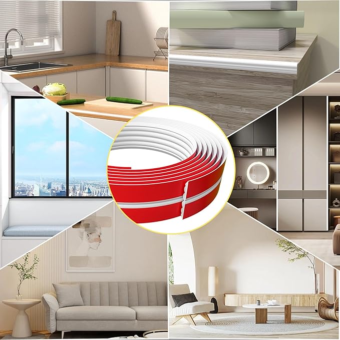 40FT Flexible Wall Corner Protector Moulding Trim, Peel and Stick Inside & Outside Wall Corner Guards Edge Protector,Self Adhesive Molding Trim Strip for Edge Ceiling