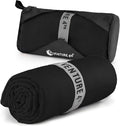 VENTURE 4TH Quick Dry Towel. Microfiber Travel Towel Ideal for Camping, Hiking, Backpacking, Gym. Lightweight & Fast Drying Travel Towels for Body. Compact & Easy to Pack - Black Extra Large