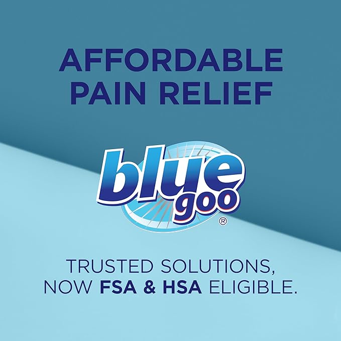 Blue Goo Pain Relieving Gel – for Back/Neck, Muscle/Stiff Joints Pain, Sprains, Strains, Fast-Acting, Cooling+Soothing Relief, Made w/ 100% Pure Emu Oil, 32 oz (2 Pack)
