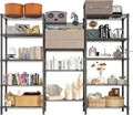 14 Tier Storage Racks Shelving, Heavy Steel Pantry Shelves, Adjustable Wire Shelving Rack, Suitable for Garage, Kitchen, Bathroom, Office, 22" W x 14" D x 142" H, Black