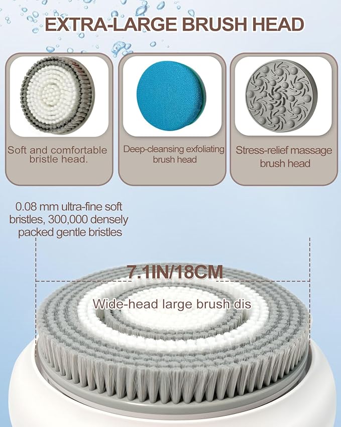 Electric Shower Brush for Body -Wall Mounted Back Scrubber for Shower – Exfoliating Soft Bristles, Hands-Free Wall-Mounted Design, Back Scrubber for Shower, Perfect for Men and Women, Easy to Install