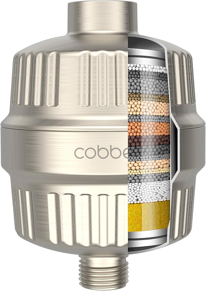 Cobbe HD HEAVY DUTY High Output Shower Filter – 99% REMOVAL Shower Head Filter for Hard Water, Heavy Metals, Chlorine and Harmful Substance, Improve your skin and hair, Brushed Nickel