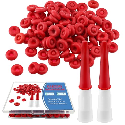 100 Pcs Caulk Tube Sealer Caps, Caulking Gun Tip Caps, Caulking Tool Accessory, Caulk Sealer Saver for Open Caulking Tube Sealing and Preserving, with Storage Box for Easy Storage