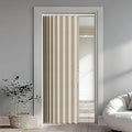 Accordion Door Curtain Set - 100% Blackout, with Curtain Rod Included, for Bedroom Privacy Protection (Off white-43 W x 78" L+Rod)