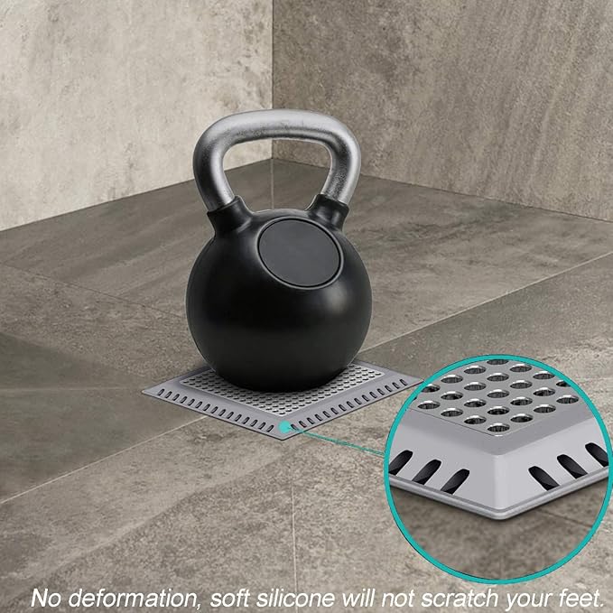 Shower Drain Hair Catcher/Drain Strainer/Shower Drain Cover for Bathroom Floor Drain, Stainless Steel and Silicone (Patented Product)