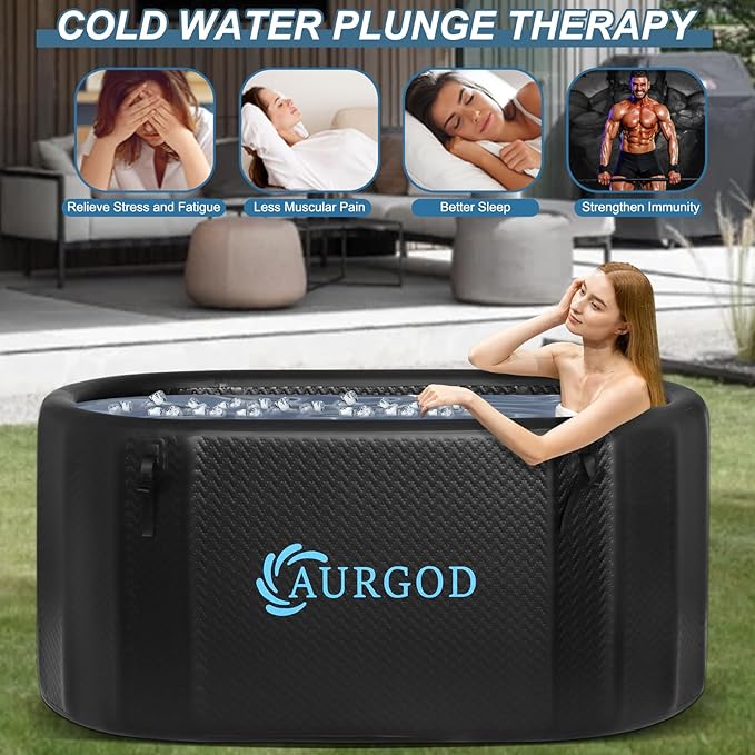 238Gallon Inflatable Cold Plunge Tub for Recover, Upgraded Thickened 2 Person Ice Bath Tub, Bathtub Adult, Insulated Lid, Pump, Strong Handbag