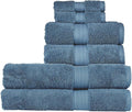 Christy Renaissance 6 Piece Blue Towel Set | 100% Egyptian Cotton | Luxury Bathroom Towels | Soft and Super Absorbent | 675 GSM | 2 Bath Sheet 2 Hand 2 Face | Denim