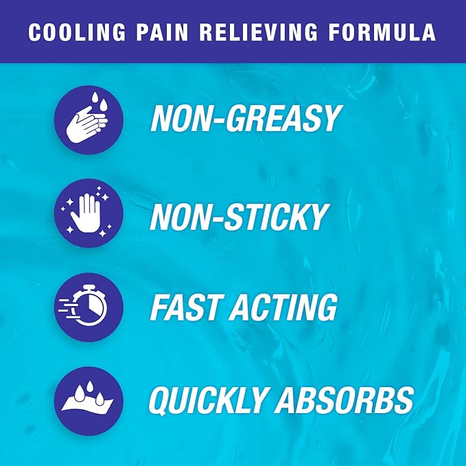 Blue Goo Pain Relieving Gel – for Back/Neck, Muscle/Stiff Joints Pain, Sprains, Strains, Fast-Acting, Cooling+Soothing Relief, Made w/ 100% Pure Emu Oil, 32 oz (2 Pack)