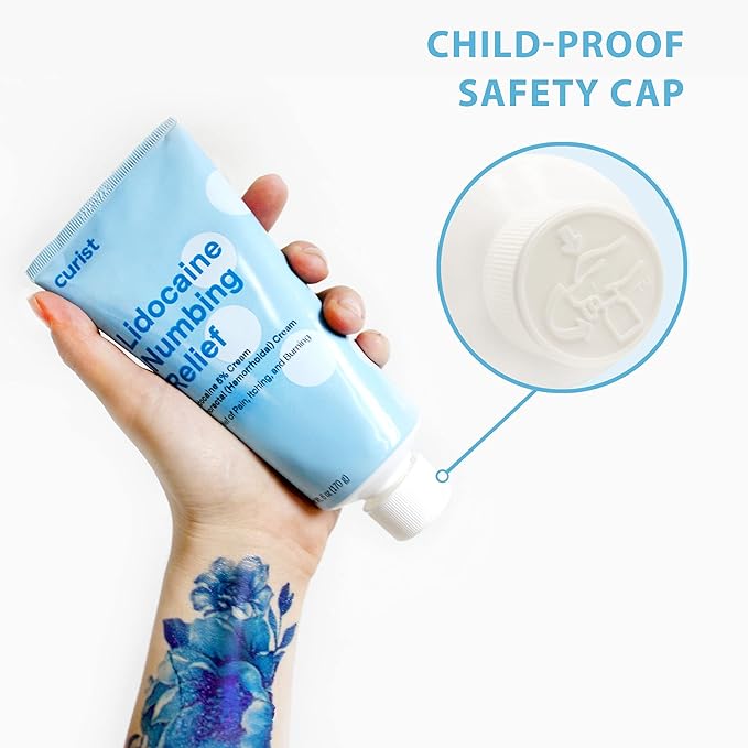 Curist 5% Lidocaine Numbing Cream - 6 oz (170 g) XL Tube - Soothing Numbing Cream for Temporary Discomfort, Itching, and Burning from Hemorrhoids Lidocaine 5% (1 Pack - 6 oz Tube)