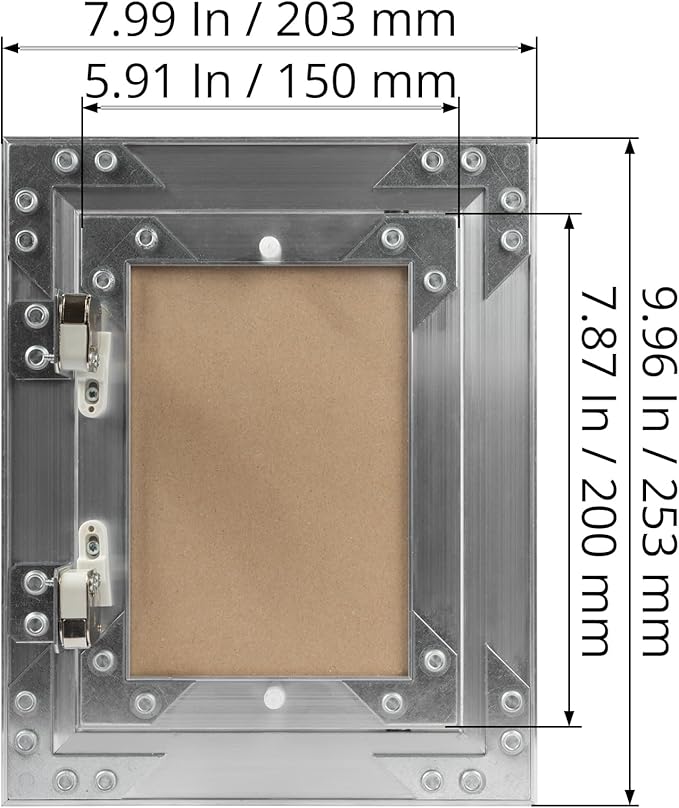 6" x 8" Inch Aluminum Drywall Access Panel - Service Shaft Door - Plumbing, Electricity, Heating, Alarm Wall Inspection hatch for Drywall - Bathroom Service Access Hole Cover