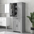 Favfurish 72" Tall Bathroom Storage Cabinet with Doors and Drawer,Modern Linen Cabinets w/Adjustable Shelves & Door Storage Rack,Freestanding Organizer for Bath Room,Study,Office,Kitchen Grey