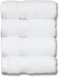 Milara Turkish Super-Plush Wash Cloths Set 4-Piece | Premium 100% Cotton Washcloths Absorbent, Durable with Hanging Loops | White Color Bath Washcloths, (13 x 13 Inch)