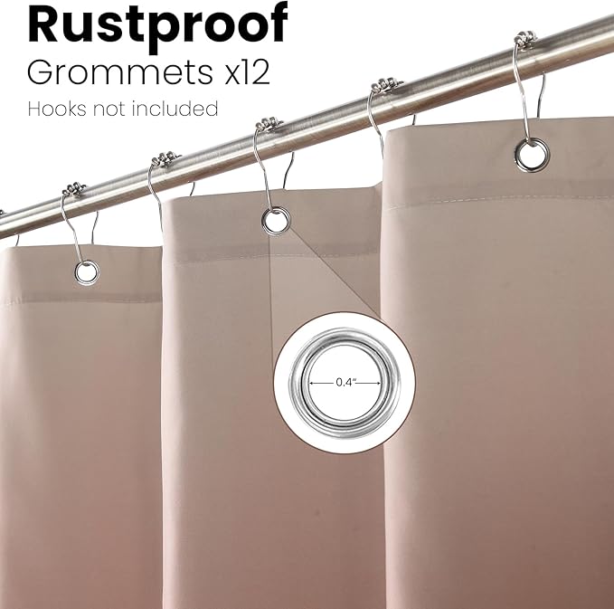 Fabric Shower Curtain, Ombre Burgundy Microfiber Cloth Shower Curtains for Bathroom, Modern Waterproof Bathroom Curtains, 72" W x 72" H