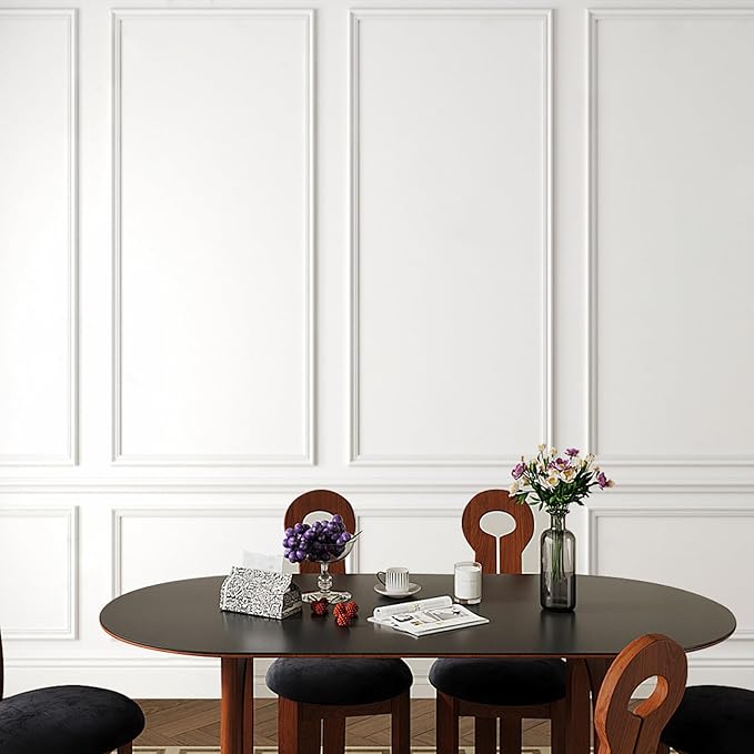 Peel and Stick Chair Rail Panel Molding, 240''L x 1.26''W Strong Self Adhesive TPE Wall Moulding Trim for Home DIY Decoration (Paintable White)