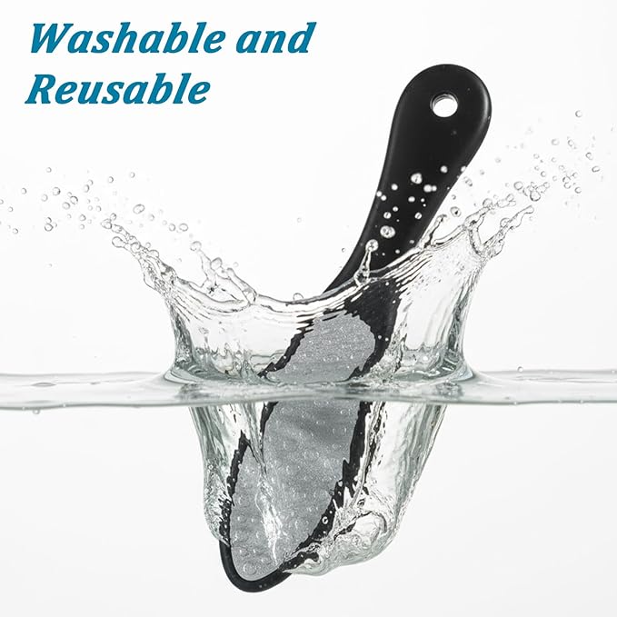Double-Sided Nano Glass Foot File, Heel Scraper for Cracked Heels and Dry Dead Skin, Black Calloused Feet Remover Tool, Professional Foot Files Pedicure File for Home Salon