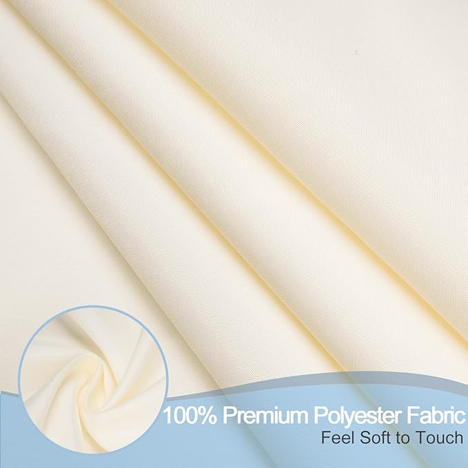 AooHome Hotel Shower Curtain Liner, Fabric Beige Standard Shower Curtain with Hooks, Weighted Hem, Water Repellent, 72 x 72 Inch