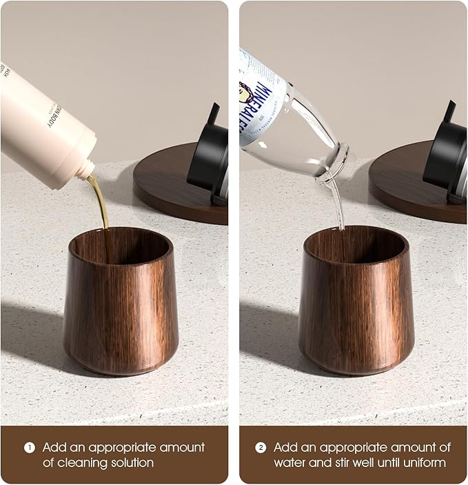18 Oz Walnut Color Foaming Hand Soap Dispenser, Refillable Modern Home Decor Kitchen Dish Soap Dispenser for Bathroom