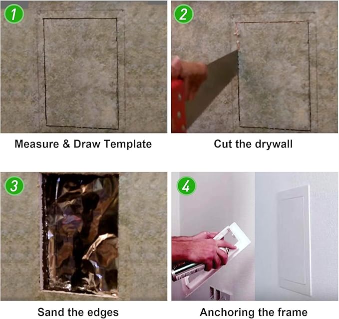 Plumbing Access Panel for Drywall 12 x 12 Inch Plastic Access Door Removable Wall Access Panel Ceiling Reinforced Hinged Durable