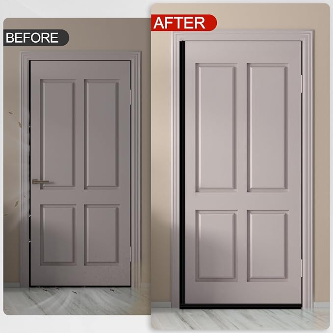 MYFAMIREA Door Weather Stripping 3IN (W) x 20FT (L) Door Draft Stopper Seal Tape Silicone Seal Strip Self Adhesive Shower Sweep Insulation Tape Side Bottom Strip for Sliding Glass Window Gap, Black