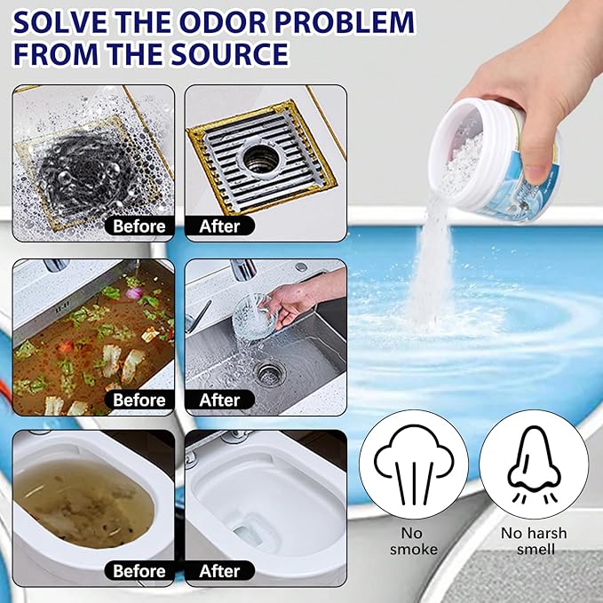 Sink Drain Hair Clog Remover Cleaner, Powerful Unclogging Sink Hair Cleaner, Bathroom Shower Pipeline Dredging Agent, Drain Opener for Kitchen (260g)