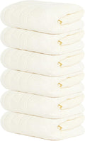 Tens Towels Pack of 6 Hand Towels, 100% Cotton, Lighter Weight, Quick to Dry, 16 x 28 Inches, Super Soft & Absorbent, Perfect for Bathroom & Kitchen, Cream