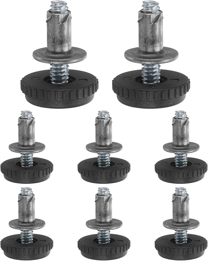 uxcell 1/4"-20 Thread Furniture Feet Levelers, 8Set 25.6mm L Adjustable Furniture Feet Screw in Threaded Leveling Leg Screw on Chair Foot Glides Leveling for Table Chair Cabinet Black