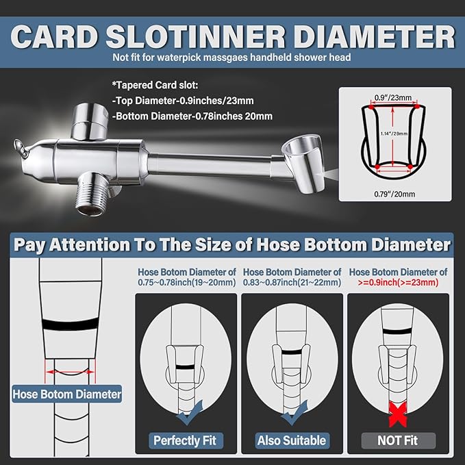 YDmeet All Metal Shower Diverter Valve with HandShower Holder - Upgraded 3 Way Shower Head for Handheld and Fixed Rain Showerhead - Universal G1/2 Bathroom Part, Polished Chrome