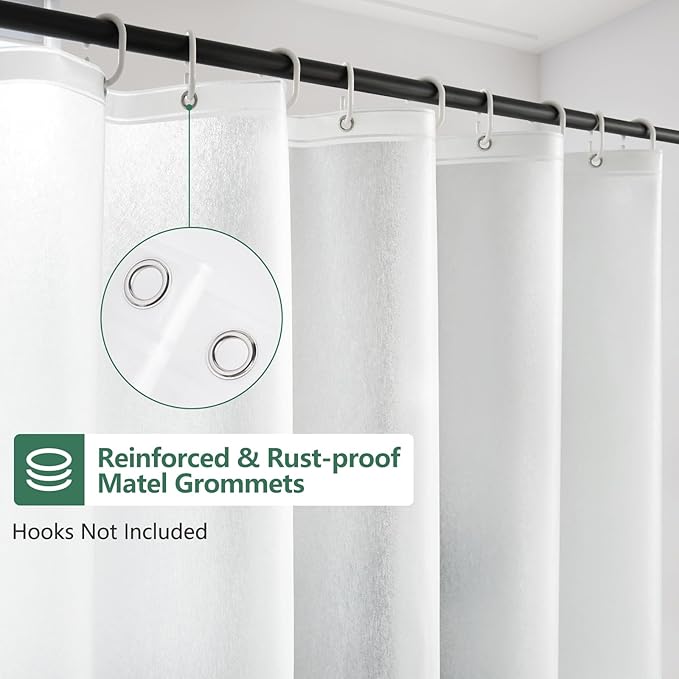 60 x 60 inch Small EVA Frosted Shower Curtain Liner, Bpa-Free Shower Curtain Short with 3 Extra-Large Magnets, Waterproof Vinyl Bathroom Window Curtain Translucent for Privacy