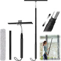 Shower Squeegee with Long Handle, 15-51" Telescopic Squeegee for Window Cleaning, Window Squeegee for Glass Doors, Extendable Window Cleaner Tool for Tile Walls, Sliding Door, Floor, Car Windshield