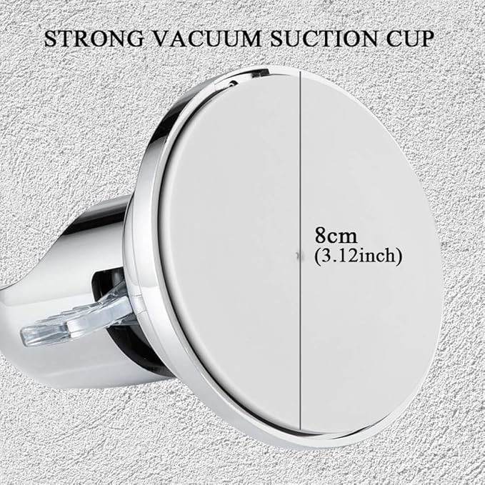 [2 Pack] Suction Cup Shower Head Holder for Elderly, Removeable Showerhead Holder for Minors, Adjustable Hand held Shower Head Holder, No Drilling Bathroom & Bathtub Wall Mount Shower Hanger