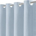 Inhousolu No Hook Waffle Weave Shower Curtain with Removable Snap in Fabric Liner Set for Bathroom, 230 GSM Heavy Duty Weighted Hem, Water Repellent Washable Bath Curtains, 72 x 84 Inch, Fog Blue