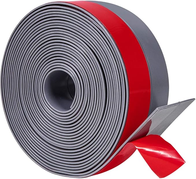 TORRAMI Silicone Weather Stripping 1 inch Width 20 Feet Length, Seal for Door Under Bottom, Gap, Side, Glass Shower Door, Sliding Door,Windows, Grey