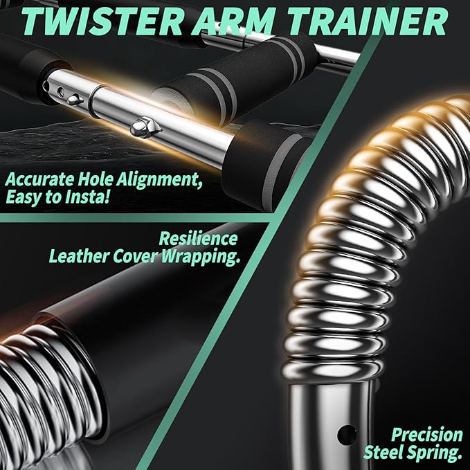 Twister Arm Trainer,40-120lbs Adjustable Chest Workout Equipment,Arm Chest Trainer for Men,Shoulder Muscle Training Portable Spring Resistance Detachable Home Fitness