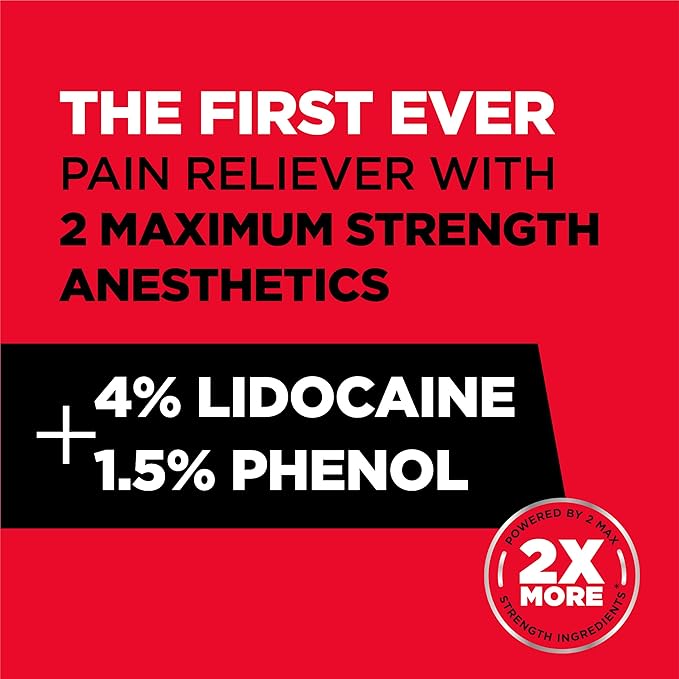 ABSORBINE JR. Pro Maximum-Strength Lidocaine Roll-On, Fast-Acting Nerve, Joint, & Muscle Pain Relief, No-Mess, Non-Greasy Formula, 4% Lidocaine with Phenol, 2.5 oz, (Pack of 1)