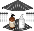 2 Pack Corner Shower Shelves 304 Stainless Steel Shower Corner Shelf Matte Black 8 in Corner Shower Shelf Prevent Rust Drilling Installation