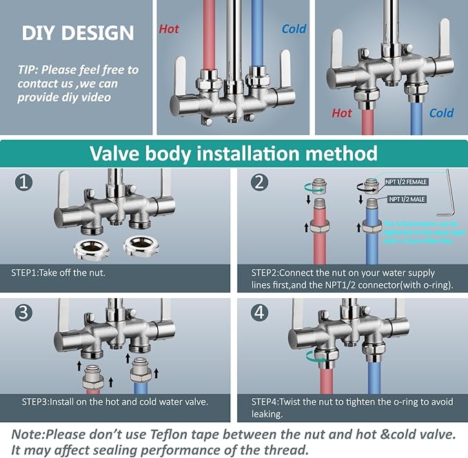 Aolemi Outdoor Shower Fixtures,Outdoor Shower Kit Faucet System 3 Inch Center with Showerhead 2 Handle Exposed Shower with Brass Mix Valve Pipe Downward with Soap Dish Polish Chrome