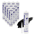 Black BioSeal 100% Silicone Sealant Caulk General Purpose, Waterproof and No Odor 10.1 Ounce Cartridge -Black (10)
